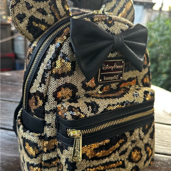 Disney Parks Animal Kingdom Leopard Print Loungefly backpack - Picture 3 of 4